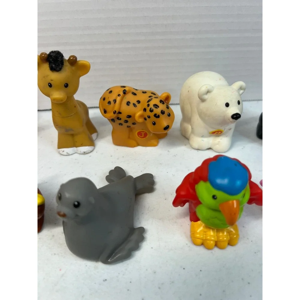 Fisher Price Little People Zoo Animal Figures Lot Giraffe Monkey Gorilla 10pc